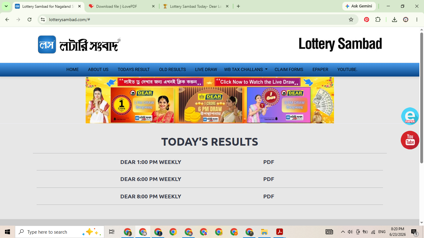 Live Lottery Sambad